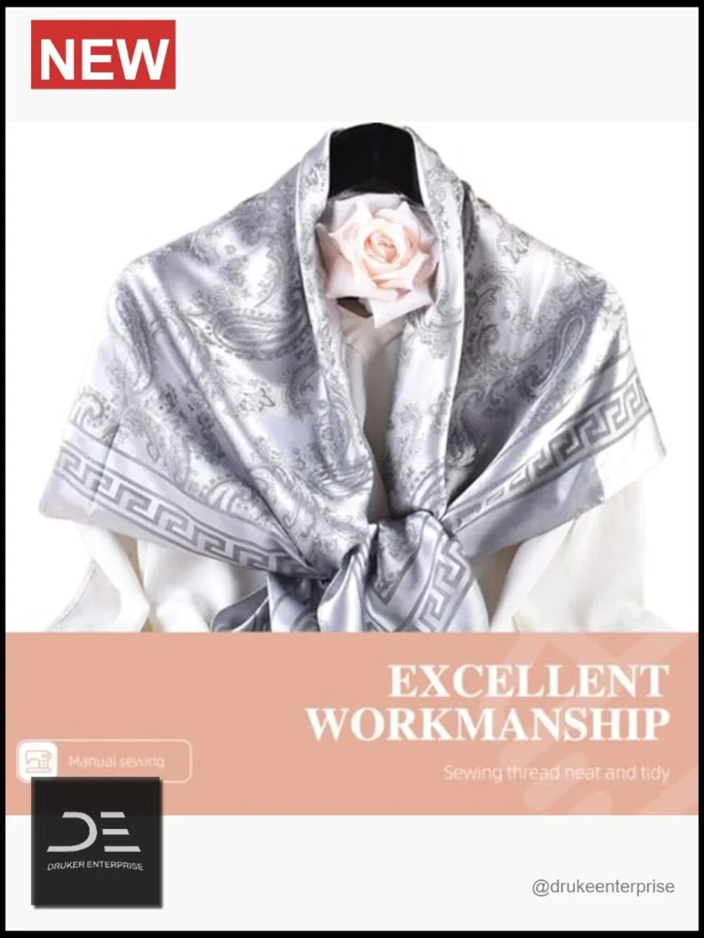 Women's Silk Like Head Scarf Square 35x35 Inch Hair Wraps Bandana